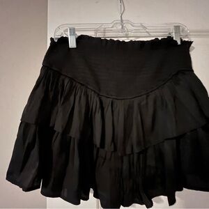 Mustard Seed Black Layered Mini Skirt